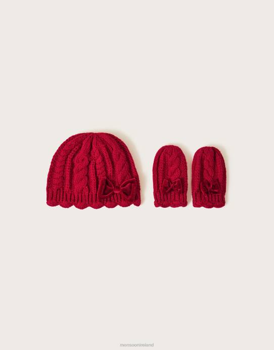 Monsoon Children Baby Hat and Mittens Set 2Z2N2823 Accessory Red