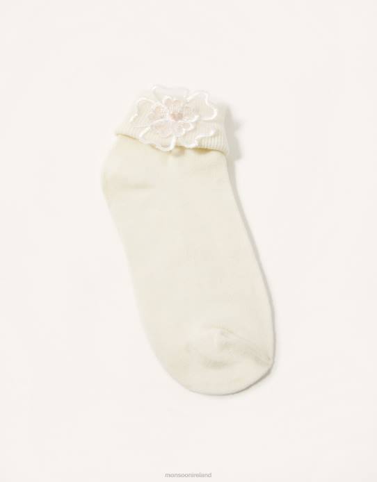 Monsoon Girl 3D Flower Socks 2Z2N2721 Accessory Ivory