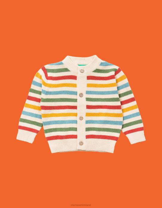 Monsoon Children Little Green Radicals From One to Another Rainbow Stripe Cardigan 2Z2N2003 Clothing Multi