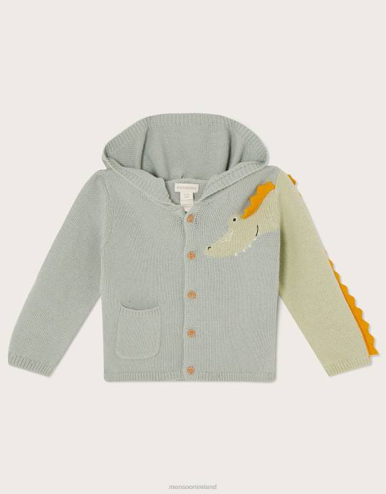 Monsoon Children Newborn Crocodile Hooded Cardigan 2Z2N2283 Clothing Green