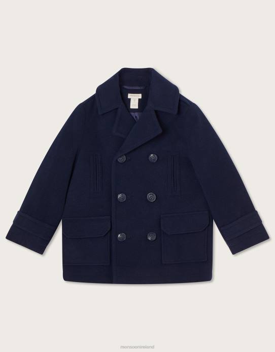 Monsoon Boy Button Peacoat 2Z2N2254 Clothing Blue (Navy)