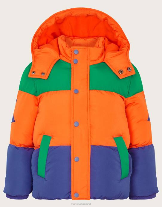 Monsoon Boy Colour Block Puffer Coat 2Z2N2203 Clothing Multi