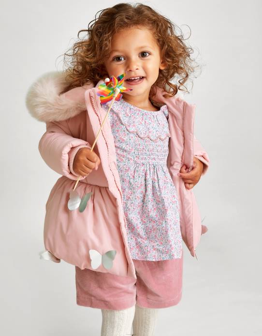 Monsoon Girl Baby Butterfly 3D Padded Coat 2Z2N2072 Clothing Pink