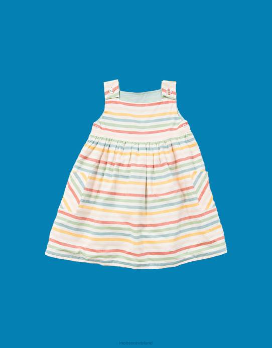 Monsoon Children Little Green Radicals Stripe Reversible Pinny Dress 2Z2N1924 Clothing Multi