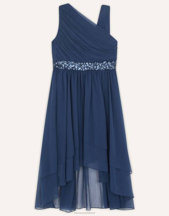 Monsoon Girl Abigail One Shoulder Prom Dress 2Z2N2035 Clothing Blue (Navy)