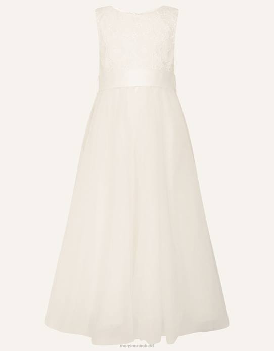 Monsoon Girl Alice Lace Bodice Tulle Maxi Dress 2Z2N1981 Clothing Ivory