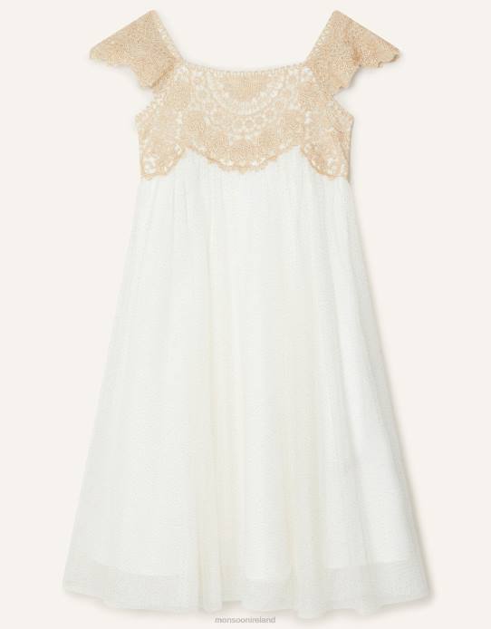 Monsoon Girl Estella Embroidered Dress 2Z2N1961 Clothing Gold