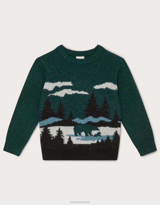 Monsoon Boy Scenic Bear Jumper 2Z2N2233 Clothing Green