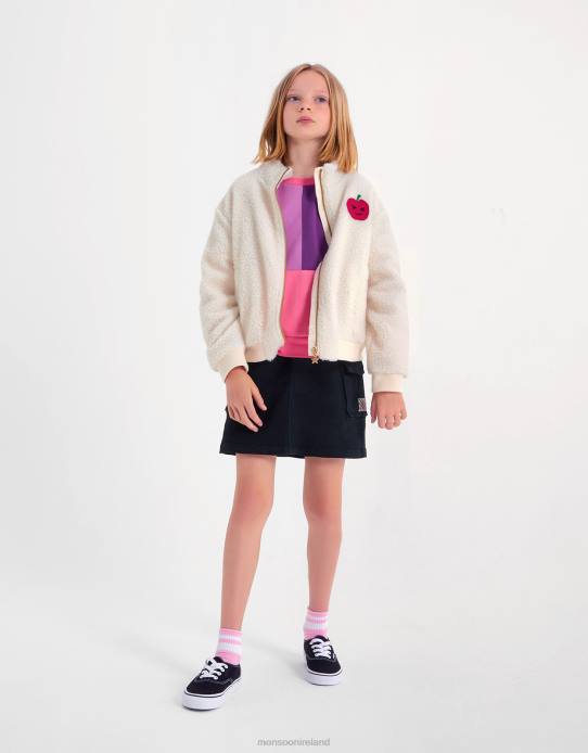 Monsoon Girl Apple Borg Jacket 2Z2N1649 Clothing Ivory
