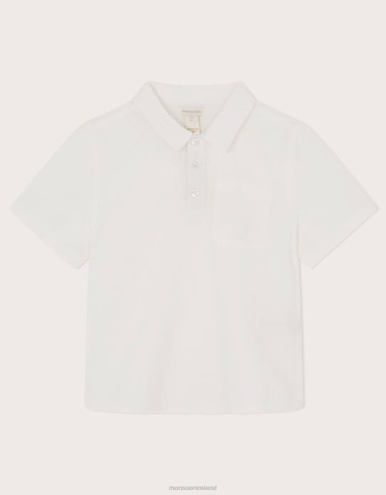 Monsoon Boy Half Placket Slub Shirt 2Z2N2288 Clothing Ivory
