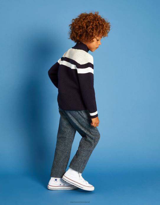 Monsoon Boy Herringbone Trousers 2Z2N2221 Clothing Grey