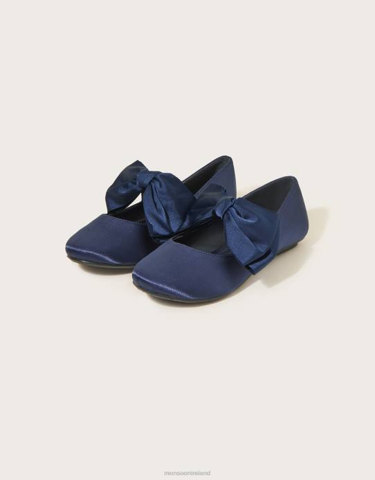 Monsoon Children Big Bow Ballerina Flats 2Z2N2760 Footwear Blue (Navy)