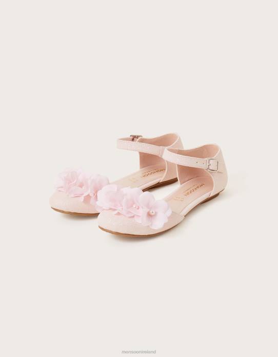 Monsoon Girl Flower Two-Part Ballerina Flats 2Z2N2355 Footwear Pink