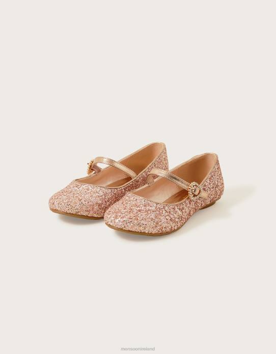 Monsoon Girl Glitter Sprinkle Ballerina Flats 2Z2N1699 Footwear Pink