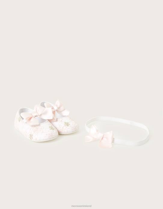 Monsoon Children Baby Blossom Booties and Bando Set 2Z2N2388 Footwear Pink