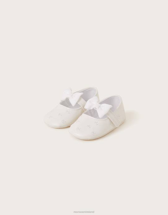 Monsoon Children Patent Daisy Booties 2Z2N2337 Footwear Ivory