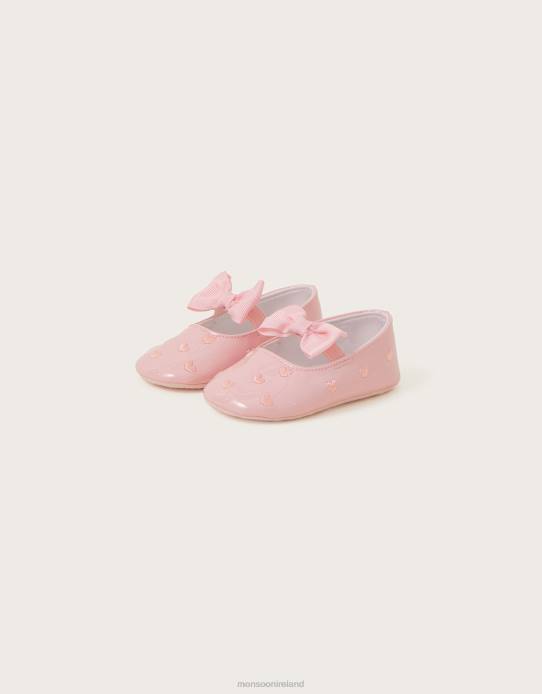 Monsoon Children Patent Heart Booties 2Z2N2364 Footwear Pink