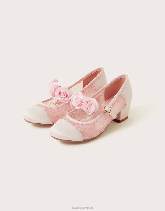 Monsoon Girl Blossom Corsage Lace Princess Heels 2Z2N1829 Footwear Pink