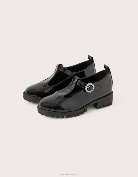 Monsoon Girl Patent Mary Jane Shoes 2Z2N2296 Footwear Black