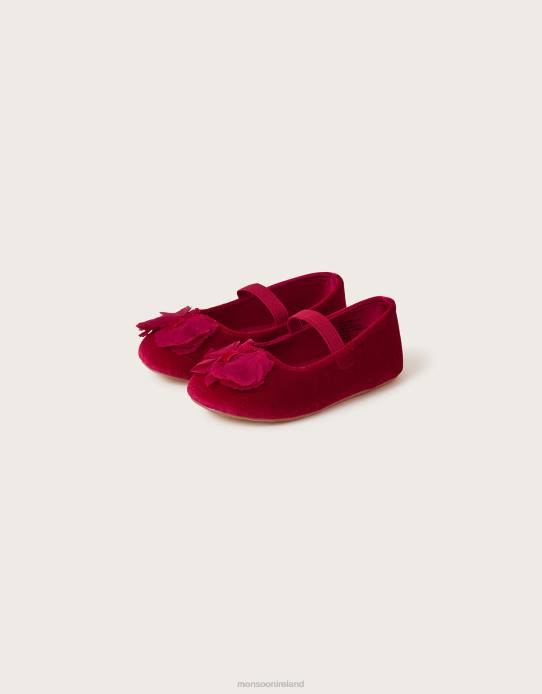 Monsoon Children Cancan Velvet Walker Shoes Red 2Z2N2310 Footwear Red