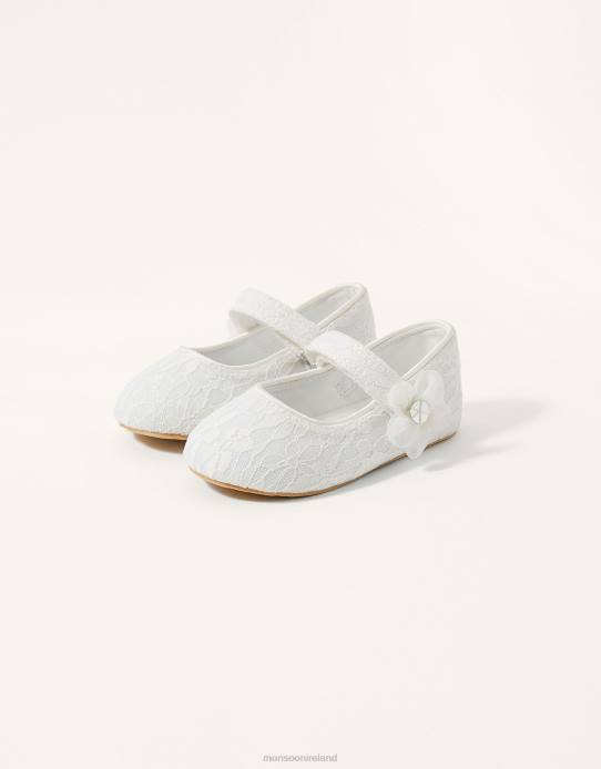 Monsoon Children Lace Bow Walker Shoes Ivory 2Z2N2774 Footwear Ivory