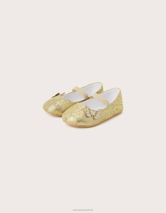 Monsoon Children Lace Butterfly Walker Shoes Gold 2Z2N2300 Footwear Gold