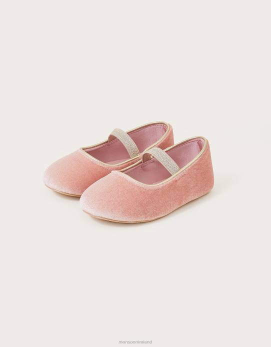Monsoon Children Velvet Walker Shoes Pink 2Z2N2307 Footwear Pink
