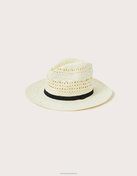 Monsoon Women Ribbon Trim Fedora Hat 2Z2N1193 Accessory Fashion