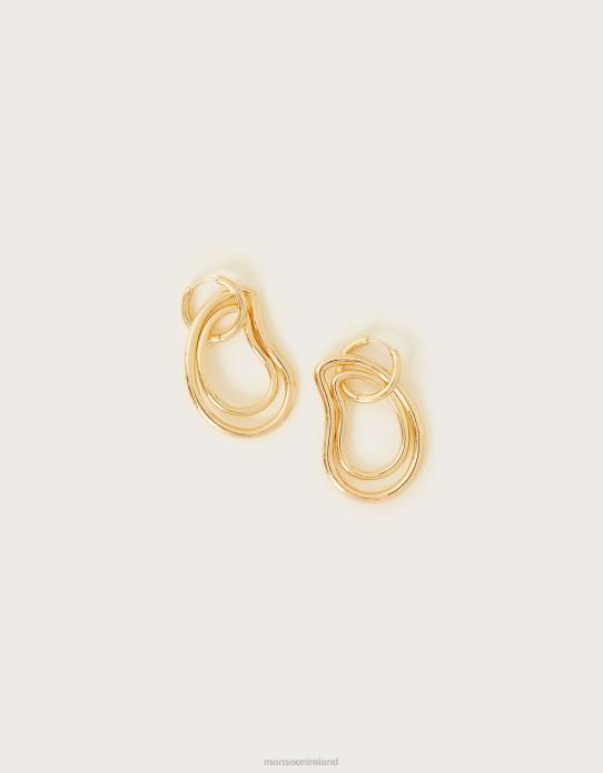 Monsoon Women Abstract Drop Hoop Earrings 2Z2N1374 Accessory Stylish