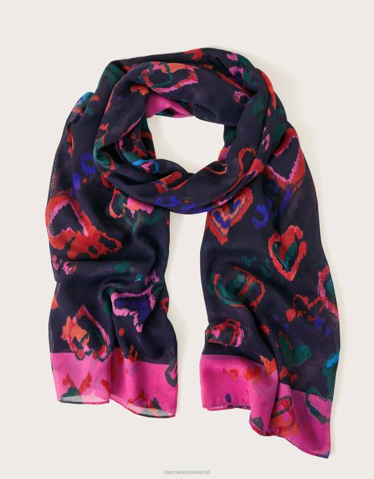 Monsoon Women Heart Print Scarf 2Z2N1194 Accessory Fashion