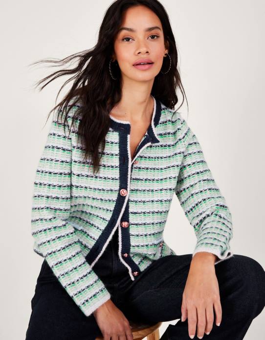 Monsoon Women Button Cardigan 2Z2N153 Clothing Green