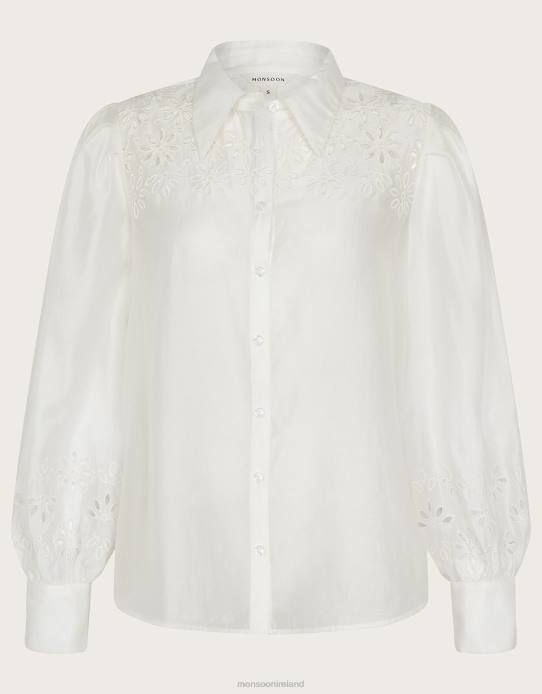 Monsoon Women Brie Cutwork Blouse 2Z2N754 Clothing Ivory