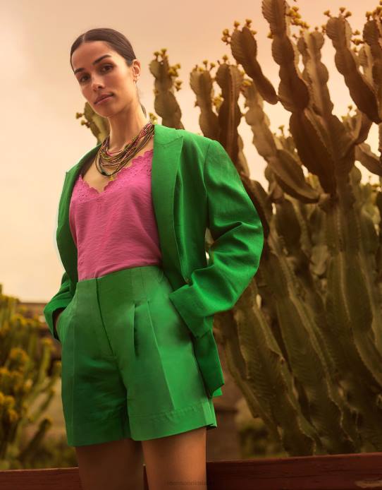 Monsoon Women Lilly Structured Shorts 2Z2N348 Clothing Green