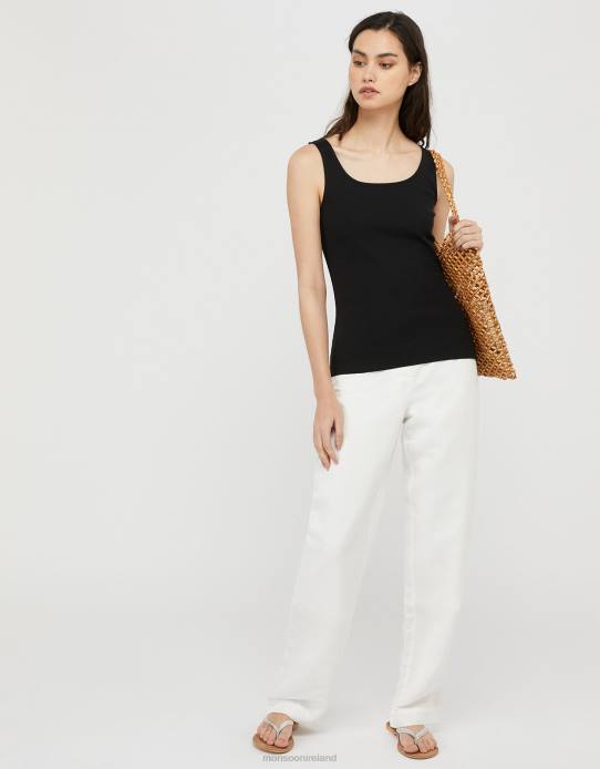 Monsoon Women Bridey Square Neck Jersey Vest 2Z2N1163 Clothing Black