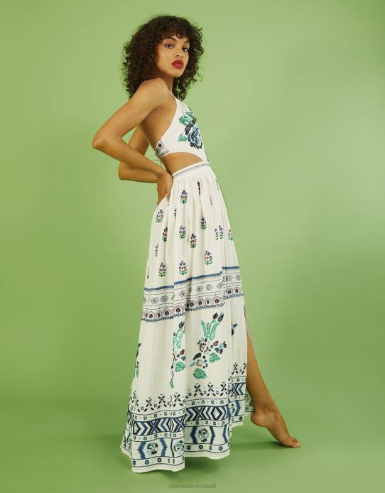 Monsoon Women Angelina Embroidered Maxi Dress 2Z2N655 Clothing Ivory