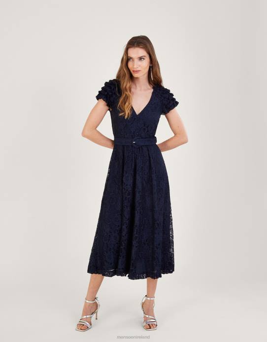 Monsoon Women Anneliese Lace Tea Dress 2Z2N954 Clothing Blue (Navy)