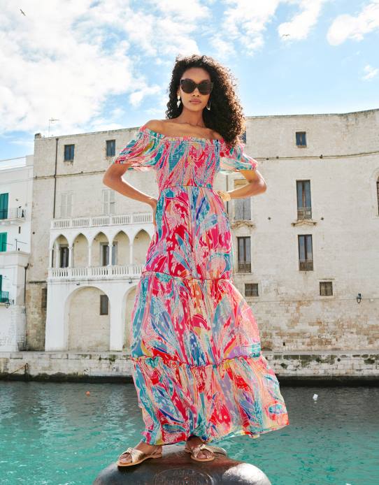 Monsoon Women Ariel Metallic Maxi Dress 2Z2N558 Clothing Multi