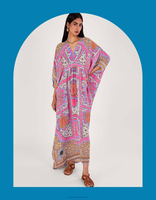 Monsoon Women One Hundred Stars Indian Summer Maxi Kaftan 2Z2N299 Clothing Pink