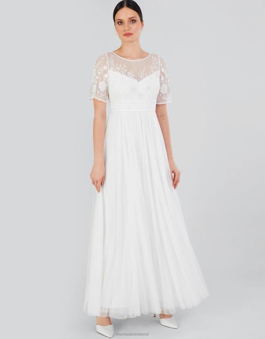 Monsoon Women Ali Embroidered Bridal Maxi Dress 2Z2N616 Clothing Ivory