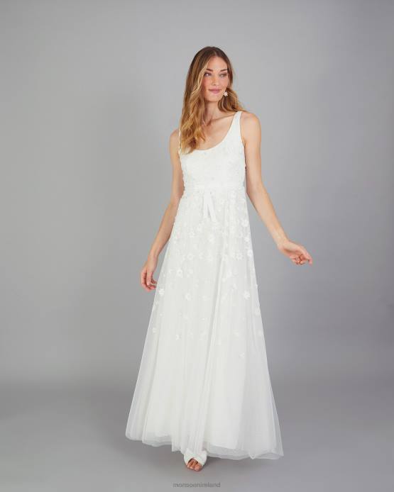 Monsoon Women Amelie Embroidered Bridal Dress 2Z2N401 Clothing Ivory
