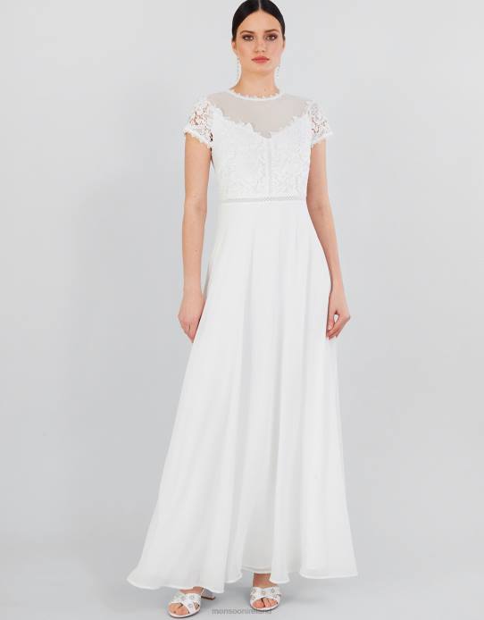 Monsoon Women Angela Lace Bridal Maxi Dress 2Z2N407 Clothing Ivory