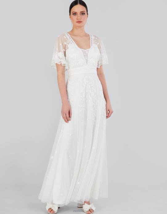 Monsoon Women Maggie Embroidered Bridal Dress 2Z2N932 Clothing Ivory