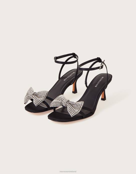 Monsoon Women Diamante Bow Kitten Heels 2Z2N1460 Footwear Black