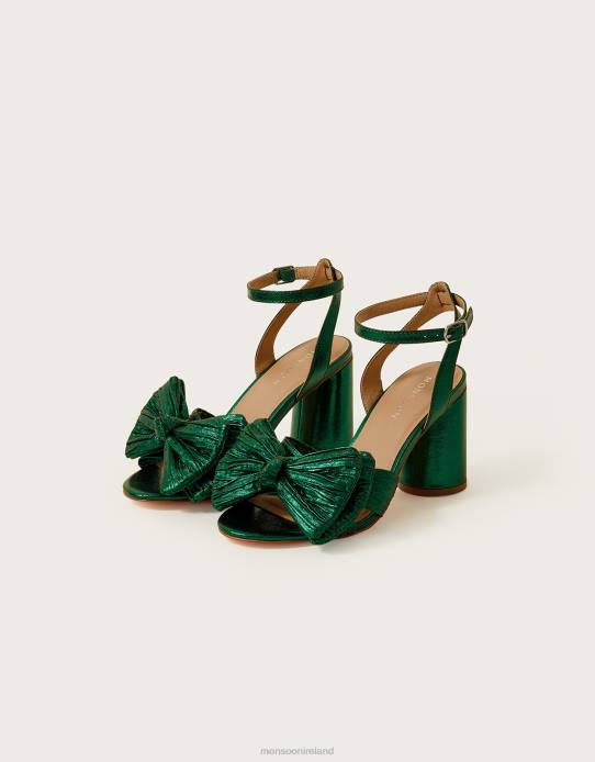 Monsoon Women Bow Block Heel Sandals 2Z2N1481 Footwear Green